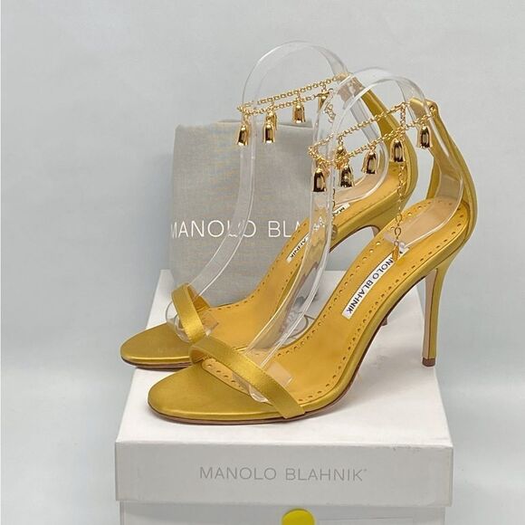 Manolo Blahnik Campanillasan 105MM Satin Sandals size 37 - Picture 11 of 13